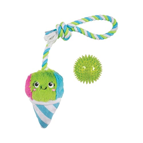 Fringe Studio Plush Dog Toy with Rope, Cone-FIDENCE is Yummy, Pet Shop Collection (314528) - color: Cone-Fidence Is Yummy