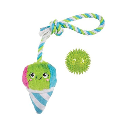 Fringe Studio Plush Dog Toy with Rope, Cone-FIDENCE is Yummy, Pet Shop Collection (314528) - color: Cone-Fidence Is Yummy