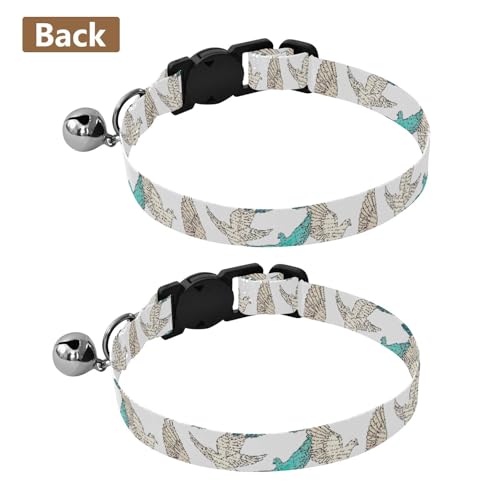 Flying Dove White Small Dog Collar 2 Pack Soft Polyester Pet Collar Adjustable Length 10.6" to 17.1" - color: Flying Dove
