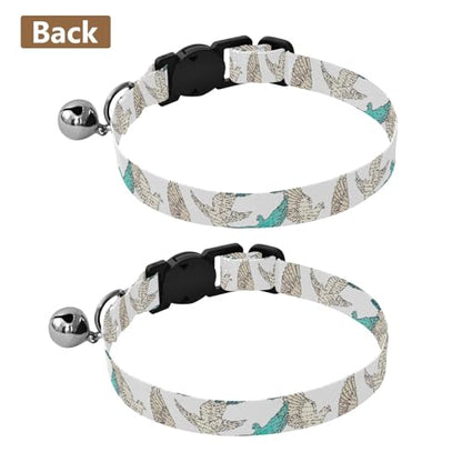 Flying Dove White Small Dog Collar 2 Pack Soft Polyester Pet Collar Adjustable Length 10.6" to 17.1" - color: Flying Dove