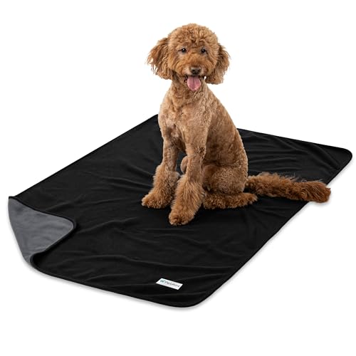 PetAmi Waterproof Dog Blanket for Medium Large Pets Dogs Cats, Pet Couch Cover Protector for Furniture, Reversible Washable Soft Fleece Cat Blanket for Bed Couch Sofa, 40x60 (Black/Gray) - color: Black/Gray, size: Large (40x60)