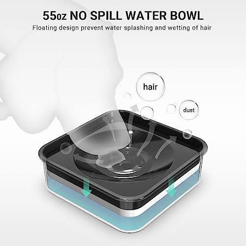 Elevated Dog Bowls, 2-in-1 Raised Slow Feeder Dog Bowls Stand with Anti Spill Non-Skid No Shaking Water Bowl 4 Height for Large Medium Dogs[Upgrade Version]