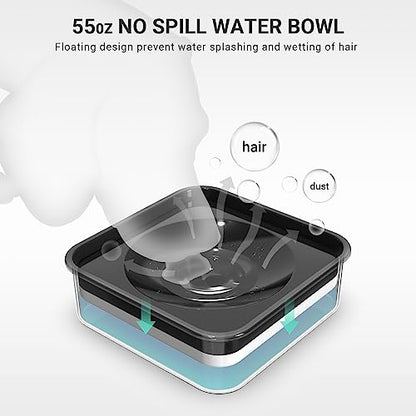 Elevated Dog Bowls, 2-in-1 Raised Slow Feeder Dog Bowls Stand with Anti Spill Non-Skid No Shaking Water Bowl 4 Height for Large Medium Dogs[Upgrade Version]