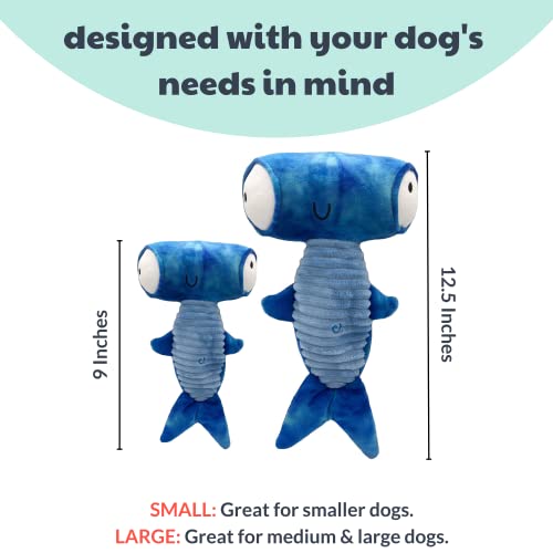 Huxley & Kent Slappies for Dogs | Jack Hammerhead (Small) | Squeak & Shake Dog Toy | No Stuff Squeaky Toy, TPR Ball in Head | Simulates Hunting Nature for Dogs - size: Small, style: Jack Hammerhead