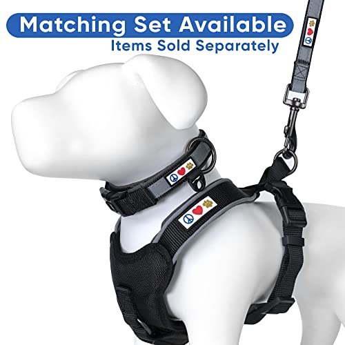 Pawtitas Reflective Padded Dog Harness for Small Dogs – Adjustable Puppy Step-in Vest | Fits Chest 18–22 in | No Pull Personalized Training Harness | S | Black - color: Black, size: Personalized Small (Pack of 1)