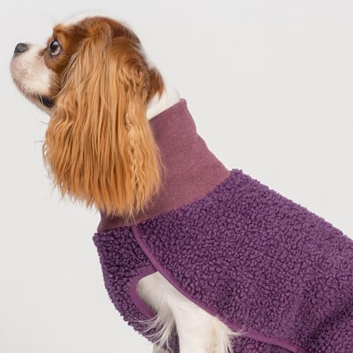 Fitwarm Sherpa Dog Turtleneck Sweater, Warm Dog Winter Clothes for Small Dogs Girl Boy, Doggy Pullover Jumper, Pet Outfit, Purple, Dark Pink, Medium - size: Medium