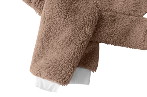 Esobo Fashion Winter Dog Warm Coat Jacket Four-Legged Neck Warm Pet Sweaters for Small Medium Large Dogs (Brown, X-Small) - color: Brown, size: X-Small