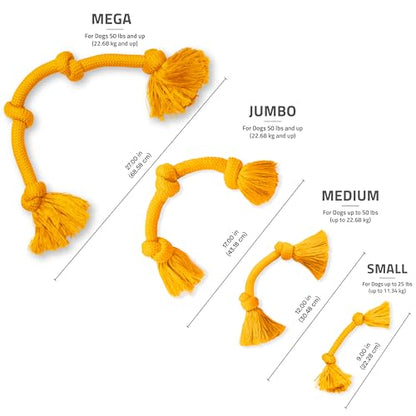 Playology Dog Toys | Dri-Tech Rope Tug of War Dog Toy for Tough Chewers | Cheddar Cheese Scented Mega Size Tug Rope Toys for Extra Large Dogs - size: Mega, style: Cheddar Cheese