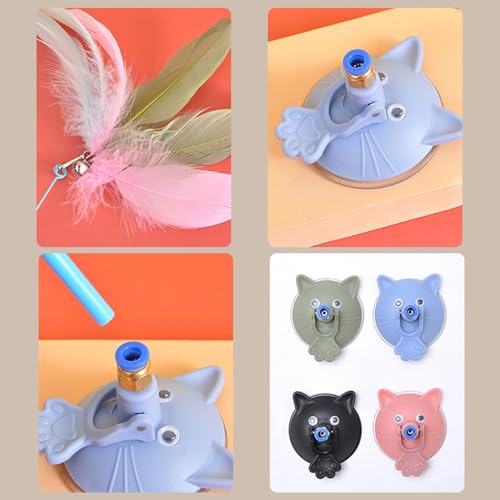 Pet Toy Kitten Teaser Wand Suction Cup Base Interactive Kitten Teaser Exercise and Entertainment for Active Felines Toy - color: Pink