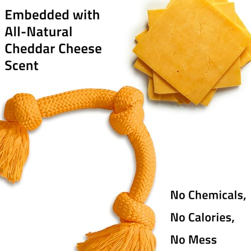 Playology Dog Toys | Dri-Tech Rope Toy Tug of War Rope for Aggressive Chewers | Jumbo Cheddar Cheese Scented Toy - Easy to Clean and Made from Non Toxic Materials - size: Jumbo, style: Cheddar Cheese