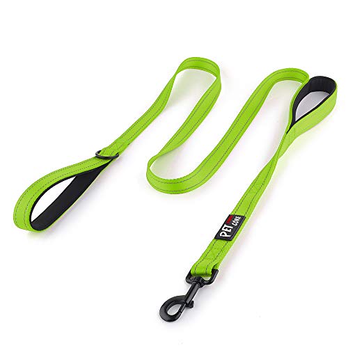 Plutus Pet Double Handle Dog Leash 4ft, Heavy Duty, Reflective Dual Handle Dog Leash for Safety Training, for Medium Large Dogs,2 Handle Leads(Green) - color: Green, size: 4 FT