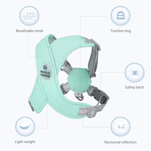 Dog Harness with Leash Set Adjustable Soft Padded Step-in Dog Vest No Choke No Pull Reflective for Small Medium Pets with Poop Bags and Dispenser, Solid and No-chew, Green S - color: Green, size: S (Neck 18.1-21.2'' Chest 21.2-25.2'')