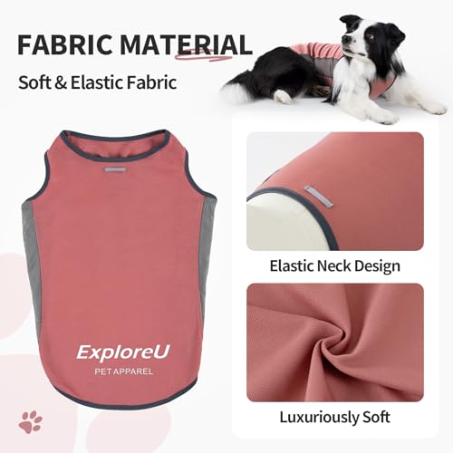 Dog Shirt, Cooling Vest Lightweight Breathable, Dog T-Shirts All-Season UV Protection Pet Clothes Quick Dry Soft Stretchy Pet Shirt Vest for Small Medium Large Dogs (Brier Rose 1PC, Large) - color: Brier Rose, size: Large (44-55lbs)
