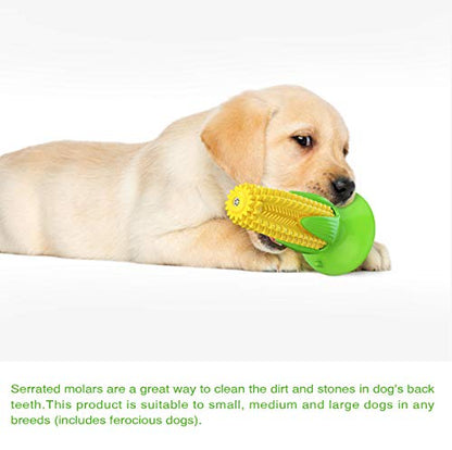 Carllg Puppy Teething Chew Toys, Dog Chew Toys - Corn Stick Tough Toys for Training and Cleaning Teeth, Squeaky Suction Cup Toothbrush Interactive Toy for Small Medium Dog