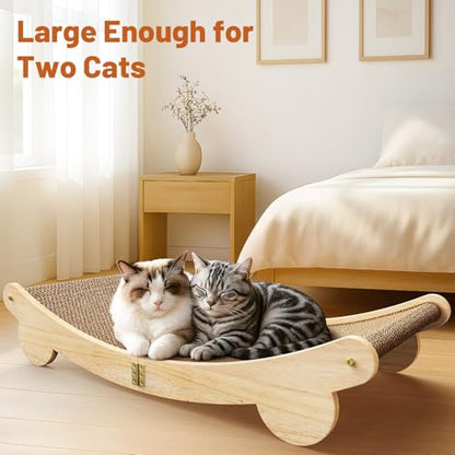 Ordora Extra Large Cat Scratcher: 31.5 inch Cat Scratch Pad&Bed Lounge for Indoor Cats - Modern Cats Furniture for Scratching and Resting - size: Extra Large scratcher
