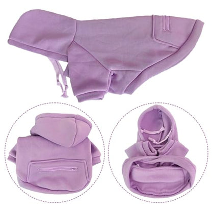 Jecikelon Pet Dog Cold Weather Coat with Pocket Winter Dog Hoodie Warm Puppy Clothes for Small Dogs Chihuahua Clothing (Purple, X-Small) - color: Purple, size: X-Small