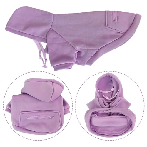Jecikelon Pet Dog Cold Weather Coat with Pocket Winter Dog Hoodie Warm Puppy Clothes for Small Dogs Chihuahua Clothing (Purple, Small) - color: Purple, size: Small