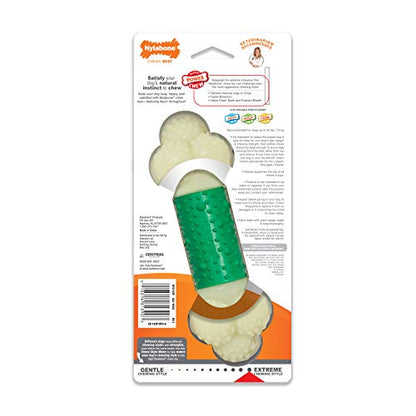 Nylabone Double Action Bone Power Chew Toy for Dogs, Rubber Dog Toys for Moderate & Aggressive Chewers, Bacon Flavor, Medium - Up to 35 lbs, 1 Count - size: Medium