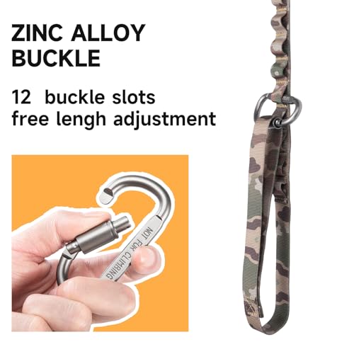 EXCELLENT ELITE SPANKER Bungee Dog Leash Tactical Nylon Adjustable Tactical No Pull Leads Rope for Dogs Quick Release Military Rope with 2 Control Handle (MCP) - color: MCP