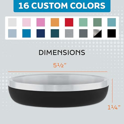 Master Pet Supply Stainless Steel Cat Bowls - 9 oz Heavy Duty - Black Velvet, Double Wall Extra-Thick Insulated, Non-Slip Pet Water Bowl for Cats & Pets, Anti Rust Metal, Dishwasher Safe - color: Black Velvet