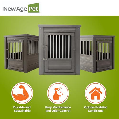 New Age Pet ecoFLEX Pet Crate/End Table, Large, Grey - color: Grey, size: 35.4"L x 24.0"W x 28.0"H