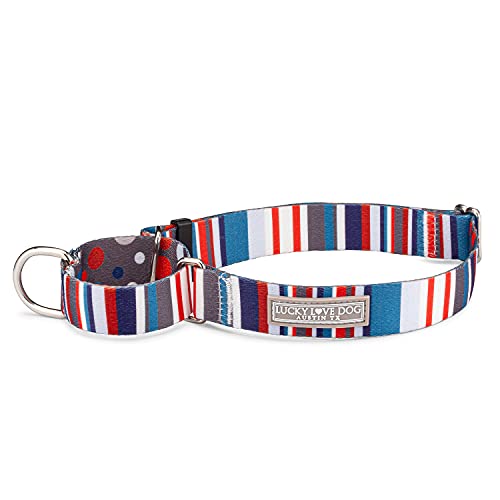 Lucky Love Dog - Adjustable Dog Collar with Easy Click Buckle for Medium, Durable, & Comfortable for Male & Female Dogs, Pet Collar for Puppies & Adult Dogs - Linus Martingale, Medium - color: Linus, size: Medium Collars (13-21")