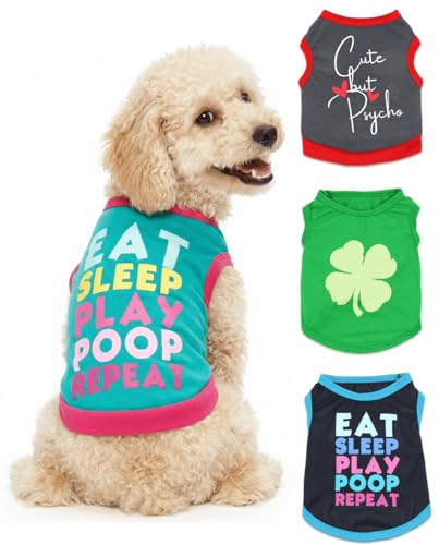 Small Dog T-Shirt Girl Breathable Lightweight Summer Vest Puppy Clothes for Chihuahua Shirts - color: Funny, size: X-Small (Under 3.3lb)