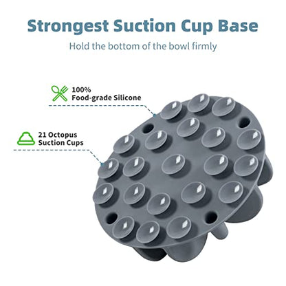 Jaoul Slow Feeder Dog Bowls Insert, Puzzle Slow Feeder Insert with 21 Octopus Suction Cups for Small Breed Dog Food Bowls (4 inch, Grey) - color: Grey, size: Small(4inch)