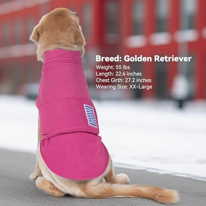 cyeollo XXL Dog Sweater, Fleece Doggy Sweaters Stretchy Turtleneck Doggie Sweatshirt Soft Warm Winter Coat Fall Autumn Pet Clothes for Large Dogs Girl, Pink 2XL - color: Pink, size: XX-Large