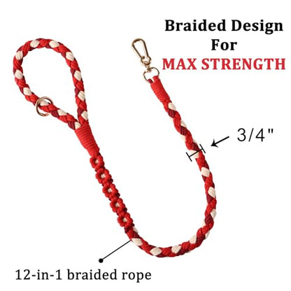 Dual Dog Leash,Double Dog 360 Swivel No Tangle Walking Leash,Comfortable Shock Absorbing Reflective Bungee for Two Dogs（Red） - color: Bright Red