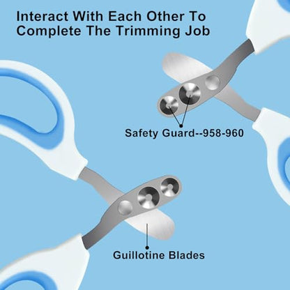 Cat Nail Clippers, Pet Nail Clippers, Cat Claw Trimmers, 2mm & 3mm Circular Cutting Holes for Small Animals Such as Birds, Bearded Dragon, Hamsters, Rabbits, Hedgehogs, Guinea Pigs (Blue) - color: Blue, size: Double Hole