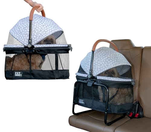 Pet Gear No-Zip View 360 Pet Carrier & Car Seat with Booster Seat Frame for Small Dogs & Cats, Mesh Ventilation, Push Button Entry, No Tools Required, Sea Salt - color: Sea Salt