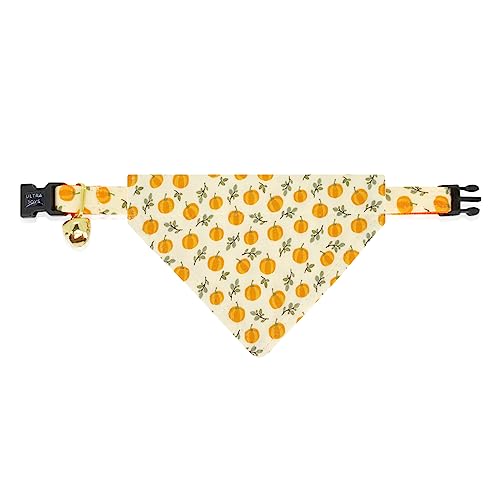 Ultra Joys Breakaway Cat Collar With Bells - For Boys & Girls, Kittens - With Bandana Pumpkin Small - color: Pumpkin-Bandana Collar, size: Small