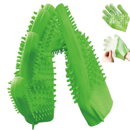 YOFANG Double-Side Pet Grooming Gloves for Cats & Dogs, Silicone Pet Hair Removal Glove for Bathing, Shedding & Massage, Gentle Cat & Dog Grooming Glove for Long & Short Hair Pets