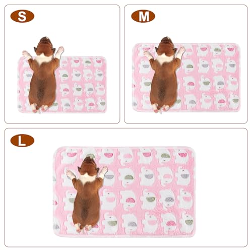 1 Pack 3 Blankets Super Soft Fluffy Premium Fleece Pet Blanket Flannel Paw Printed Throw for Dog Puppy Cat (Medium 30x20'', Pink, Yellow, Blue) - color: Pink, Yellow, Blue, size: 30x20 inch(Pack of 3)