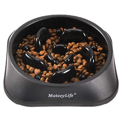 MateeyLife Slow Feeder Dog Bowls, Anti-Choking Puzzle Dog Food Bowls, Anti-Slip Interactive Feeding Slow Down Eating, Bloat Stop Maze Dishes for Medium Large Breeds Black - color: H-Black, size: Medium