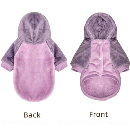 FabriCastle Dog Hoodie Sweater for Small Dogs Boy and Girl, Small Dog Clothes XS XXS Puppy Sweatshirt, Pet Outfit, Cat Clothing Super Soft Warm Snap On Closure (Lavender-Purple, XX-Small) - color: Lavender-Purple, size: XX-Small