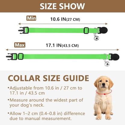 Puppy Collar 2 Pack Small Cat Collar Adjustable 10.6 to 17.1 Inches - color: Cobalt Green