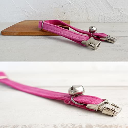 Cat Collar Personalized with Name Phone Number Engraved,Customized with Bell for Small Dogs Puppy Kitten - color: Rose, size: S (6"-10")