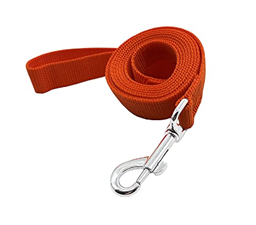 Nylon Dog Training Leash, Traction Rope, 4/5/6 Feet Long, 3/4 Inch 1 Inch Wide, for Small and Medium Dogs (1'' x 4 FT, Orange) - color: Orange, size: 1'' x 4 FT