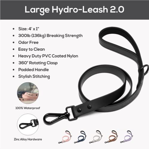 Mojo Pet Supply Hydro Waterproof Dog Leash | Waterproof and Odor Free | Heavy Duty Dog Leash | 4 Feet | Easy to Clean | Black