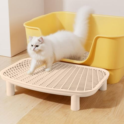 Double-Layer Cat Litter Mat Step Litter Catcher Mat Litterbox Mat Cat Litter Pads, Waterproof, Easy Clean, Non-Slip, Scatter Control, Washable Kitty Trapping Tary
