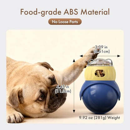 Mira's Pocket Wobble Treat Dispensing Pet Toy, Interactive Slow Feeder Puzzle Toy for Mental Stimulation and Boredom Relief for Cats and Dogs