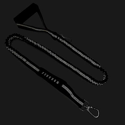 6FT Highly Reflective Heavy Duty Elastic Bungee Medium and Large Dog Leash Shock Absorbing with Comfortable Padded Handle and Traffic Handle Suitable for Training - color: Black