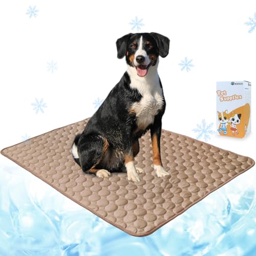 Dog Cooling Mat for Dogs, Pet Cooling Pad Bed for Dog Easy Washable for All Types of Pets and Perfect for Both Indoor and Outdoor Use, Including Car Seats 40" x 28" - color: B-Brown-1 Pc, size: 40 in x 28 in