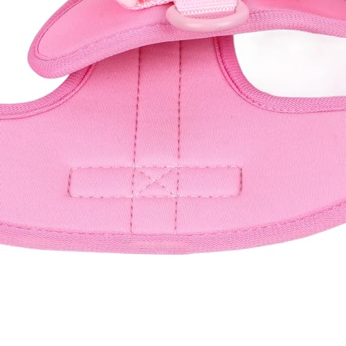 Adjustable Soft Breathable Escape Proof Dog Vest Harness, Pet Chest Harness for Small Dogs and Puppies, Bright Color Safety Design with Dual D Rings for Walking and (S) - color: Pink