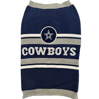 NFL Dallas Cowboys Dog Sweater, Size Extra Small. Warm and Cozy Knit Pet Sweater with NFL Team Logo, Best Puppy Sweater for Large and Small Dogs - color: Dallas Cowboys, size: X-Small