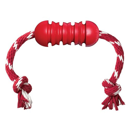 KONG Dental with Rope- for Dog Dental Care - Stuffable Chew Toy - Provides Chewing Outlet & Satisfies Instinctual Needs - Cleans Teeth & Gums - Made with Durable Natural Rubber - for Medium Dogs - size: Medium (Pack of 1)