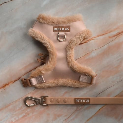Premium No-Pull Dog Harness Soft Neoprene & Breathable Mesh Vest with Front & Back Clip D-Rings Adjustable Lightweight Walking Harness for Puppies, Small & Medium Dogs (Beige Fur Trim, M) - color: Beige Fur Trim, size: M: Neck=15.4-20.1''/Chest=18.1-24.4'