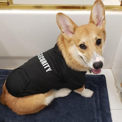 Dog Hoodie Security Glow-in-The-Dark Dog Sweater Sweatshirt Hooded Soft Brushed Fleece Winter Clothes with Dual Pocket Zip Puppy Hoodies for Small Medium Large Dogs Black M - color: Black, size: Medium